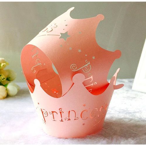 12 Pièces/Paquet Rose Découpe Princesse Papier Tasse Fête D'anniversaire Gâteau Dentelle Papier Laser Coupe Célébration Décor Emballage Enveloppes Moule À Cupcake  Z658