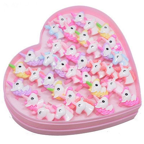 5 Pièces Acrylique Dessin Animé Licorne Cheval Enfants Bagues Fête Faveurs Costume Fête D'anniversaire Cadeaux Pour Invité Bébé Fête Fournitures  Z678