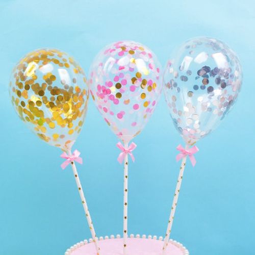 1pc Confettis Points Ballon Gâteau Décoration De Gâteau Avec Papier Paille Ruban Table Bébé Douche Un Anniversaire Fête De Mariage Fournitures  Z723
