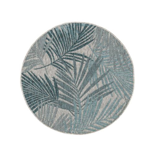 Benuta Plus Tapis D'extérieur & Intérieur Rond Cleo Bleu Diamètre 120 Cm Rond