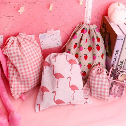 Sac En Coton Fraise À Cordon Coulissant | Sacs Cosmétiques De Voyage Pour Femmes? Chaussures? Mallette De Rangement En Tissu? Sacs Organisateurs Cadeau De Noël  Z2011
