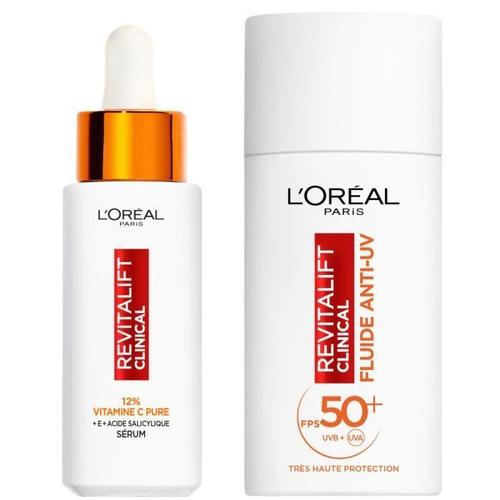 L¿Oréal Paris Revitalift Clinical Coffret Routine Sérum & Fluide Fps 50+ À La Vitamine C ¿ 2 Produits 