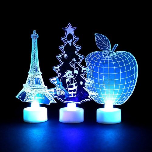 Lampe Led Colorée En Acrylique | Petite Lampe Lumineuse Pour Arbre De Noël? Lueur Papillon? Veilleuse? Décorations De Noël Cadeau Pour Enfant  Z3740