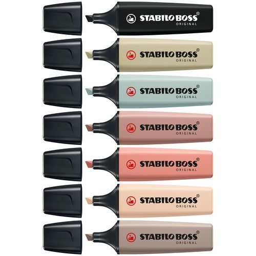 Surligneurs - Stabilo Boss Original - Couleur Naturel - Assortiment 8 Teintes