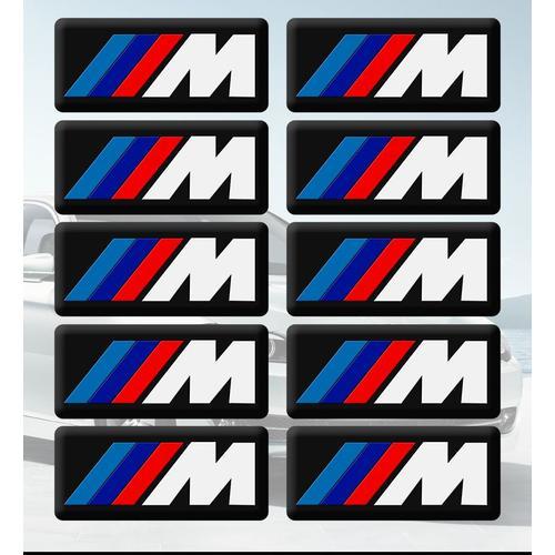 10x Autocollant Bmw Logo M Performance Stikers 3d Jante Volant Serie 1/2/3/5/6 X1/X2/X3/X5/X6