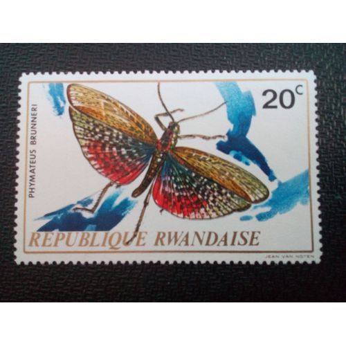 Timbre Rwanda Yt 501 Sauterelle (Phymateus Brunneri) 1973 ( 150604 )