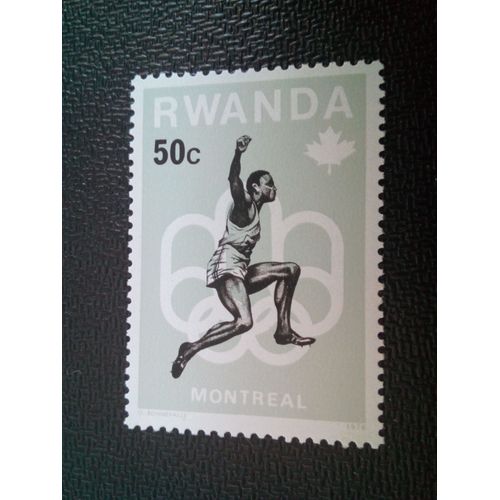 Timbre Rwanda Yt 715 21e Jeux Olympiques, Montréal Saut En Longueur 1976 ( 150604 )