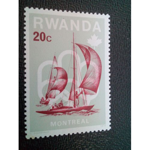 Timbre Rwanda Yt 713 21es Jeux Olympiques, Montréal Voile 1976 ( 150604 )