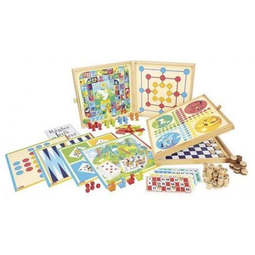 Coffret Jeux De Societe 150 Regles - Malette Multi Jeux Classiques, Traditionnels - Pions En Bois - Pour Jeujura