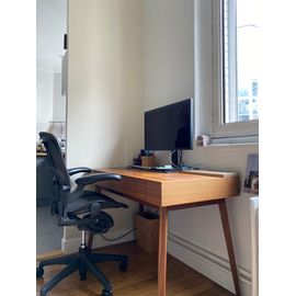 Magnifique Bureau De Designer En Noyer Pour Petits Espaces