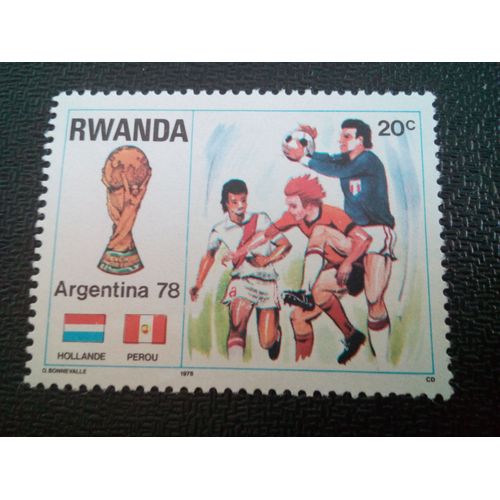 Timbre Rwanda Yt 842 Coupe Du Monde De Football 1978, Argentine, Pays-Bas-Pérou 1978 ( 150604 )