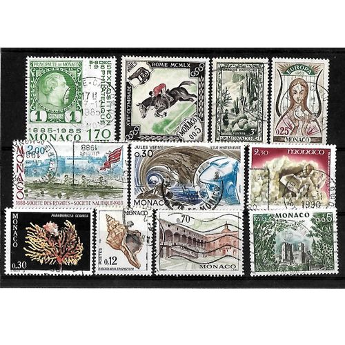 Monaco-Lot De 11 Timbres Oblitérés-Très Bon Etat
