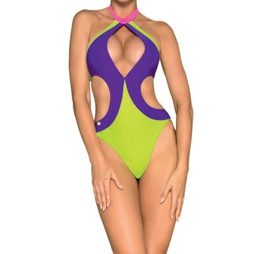 Monokini Violet Vert Fluo Playa Norte Obsessive