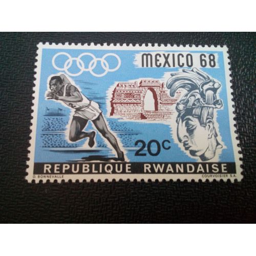 Timbre Rwanda Yt 243 Jeux Olympiques, Course À Pied 1968 ( 150604 )