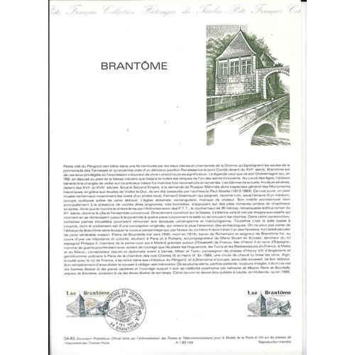 France-Document Officiel-Brantome-Brantome, 5 Février 1983 -Document Neuf**- 1 Er Choix