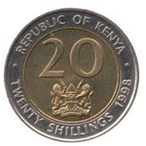Pièce 20 Shillings Kenya - 1998