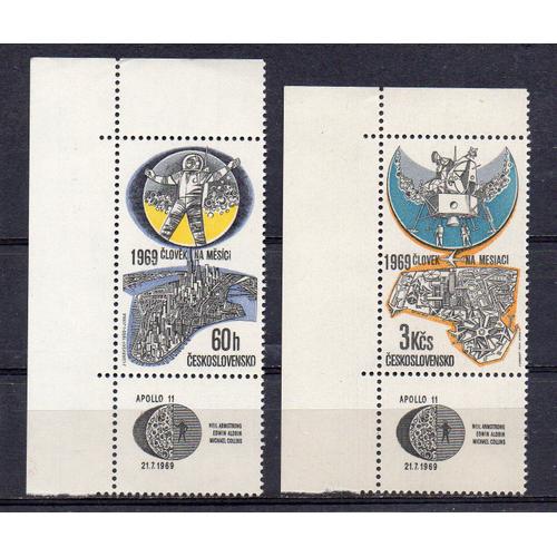 Tchécoslovaquie- 2 Timbres Neufs Avec Tabs- Apollo 11