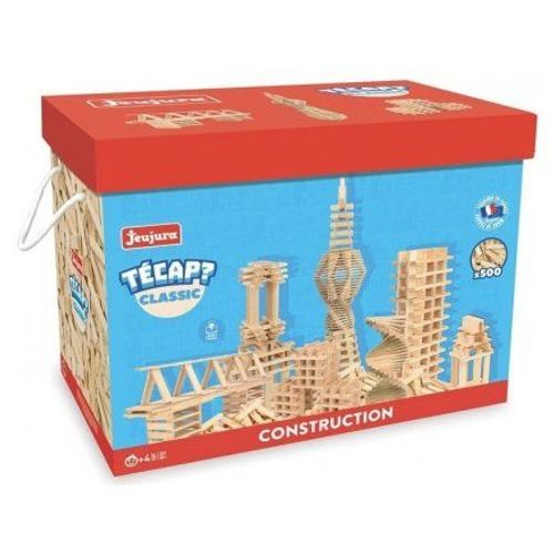 Maxi Baril Coffre 500 Planchettes En Bois Naturel - Tecap Classic - Jeu De Construction - Fabrique En France - Jeujura