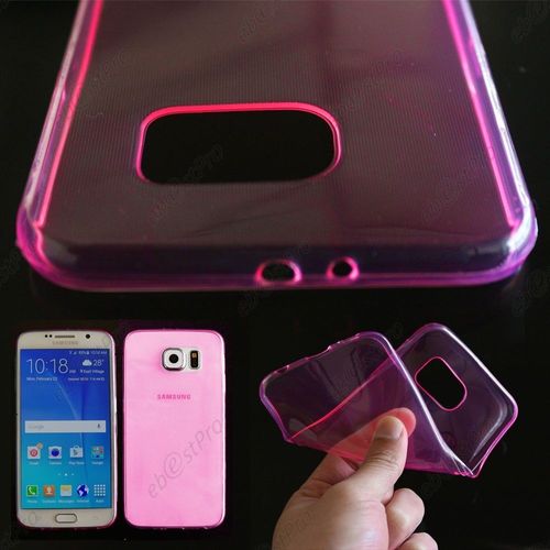 Ebeststar ® Housse Etui Coque Silicone Gel Tpu Souple Ultra Fine 0,5mm Pour Samsung Galaxy S6 Sm-G920f, G920, Couleur Rose + Film Verre Trempé