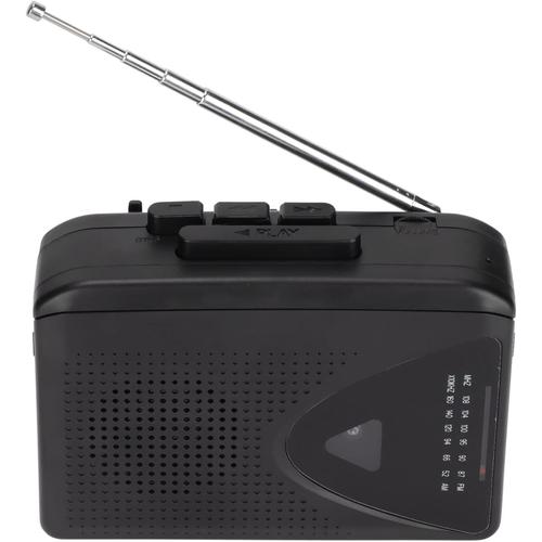 Enregistreur de Lecteur de Cassette Portable, Lecteur de Bande de Radio FM AM Walkman, Micro intégré, Batterie 2AA ou Alimentation USB