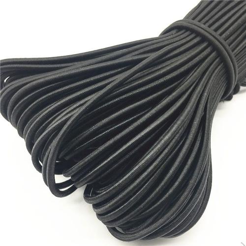 En gros 1MM 2MM 3MM blanc noir rond élastique bandes de caoutchouc  élastique corde de mariage vêtement - Type Black - 4mm-2 M
