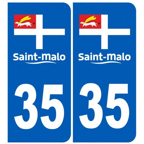 Immatriculation 35 Saint Malo - Sticker/Autocollant