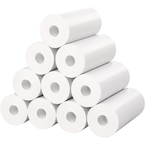 Lot de 10 rouleaux de papier thermique compatible avec la plupart des appareils photo pour enfants, impression instantanée, 5,5 x 2,5 cm, blanc