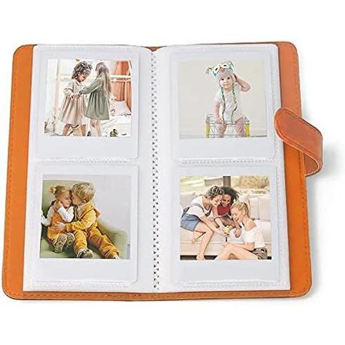 Mini album photo pour Fujifilm Instax Square SQ6, 80 pochettes en cuir synthétique de qualité supérieure pour appareil photo Instax Square SQ1/SQ10/SQ20/SQ6 imprimante Polaroid SHARE SP-3 - Orange
