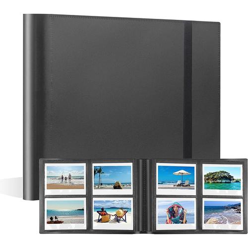 Album photo à 160 pochettes pour appareil photo Fujifilm Instax Wide 300, Polaroid OneStep/Polaroid POP/Polaroid Originals 600/Polaroid SX70 de 8,9 x 11,4 cm, i-Type Film Album (Noir)