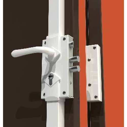Serrure 300 en applique verticale 3 points réversible Marron H.2040mm sans cylindre + Entretoise 2.5mm MUL-T-LOCK - S300M
