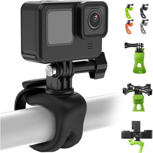 ° Sangle de Montage pour Caméra 360 Bande Flexible pour Guidon de Vélo Moto Tube Barre Rouleau Bâton Pôle Ski Accessoires pour GoPro Max Hero 12 11 10 9 Insta360 X3 DJI Action 3 4 Osmo Pocket