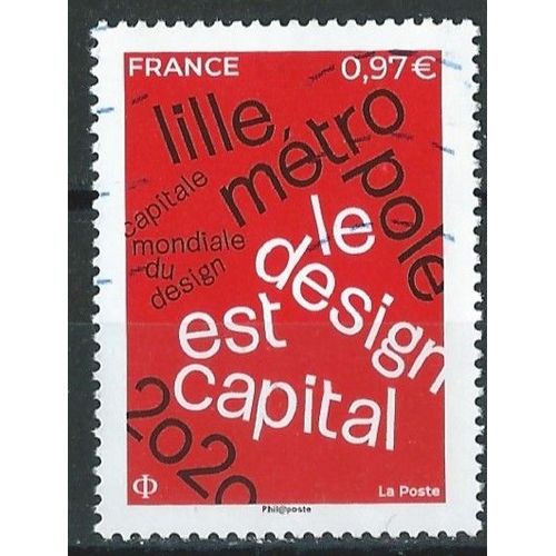 Timbre Oblitéré France Lille Métropole Le Design Est Capital 2020 N° 5372