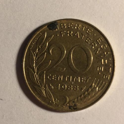 Pièce 20 Centimes 1988