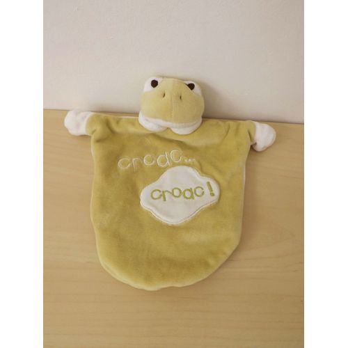 Doudou Grenouille Verte Blanc Croac Éveil Et Tendresse Cmp