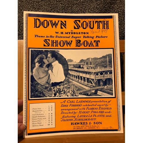W. H. Myddleton Down South Film Show Boat Partition Piano Choeur Hawkes & Sons