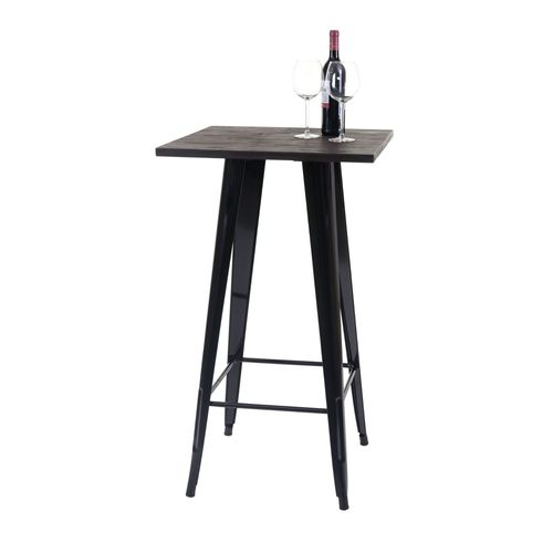 Table Mange-Debout Hwc-A73, Plateau En Bois, Design Industriel, Métal, 107x60x60cm   Noir