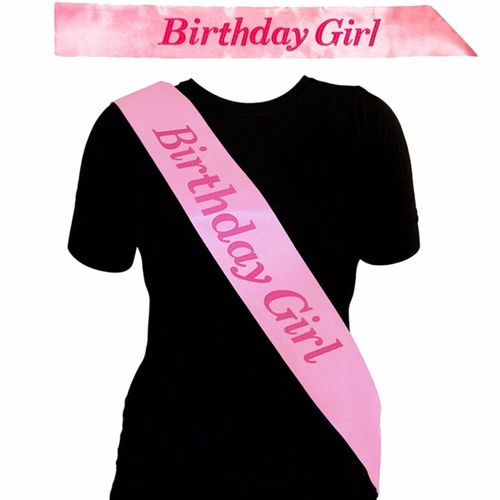 Encre Pour Ceinture D'anniversaire Pour Filles Couleur Rose Accessoires De Fête D'anniversaire Rubans Souvenirs De Nuit Pour Filles Fournitures De Fête