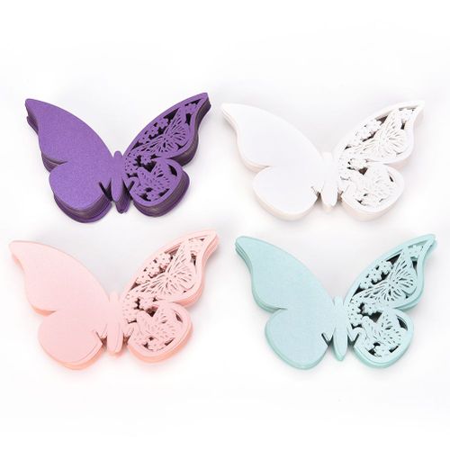 Marque Table papillon 50 pièces 11*8 cm Marque de Table verre à vin marque Place pour décor de Bar fête mariage