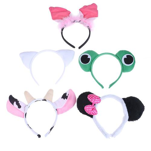 Bandeau Oreilles D'animaux Cosplay Chat Panda Accessoire De Fête Bandeau Pour Halloween Noël Queue De N¿Ud Papillon