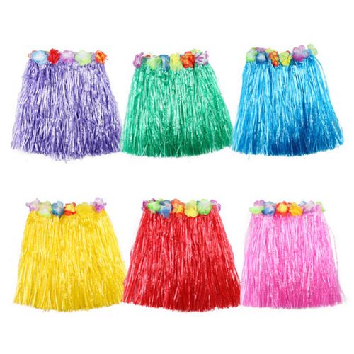 Jupe Hula En Fibers Plastiques 30cm Jupe Hawaïenne Déguisement Pour Fille 10 Couleurs