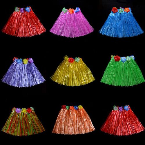 Costumes En Fibers De Plastique Pour Enfants Jupes D'herbe Pour Enfants Jupe Hula Vente En Gros 30cm 1 Pièce