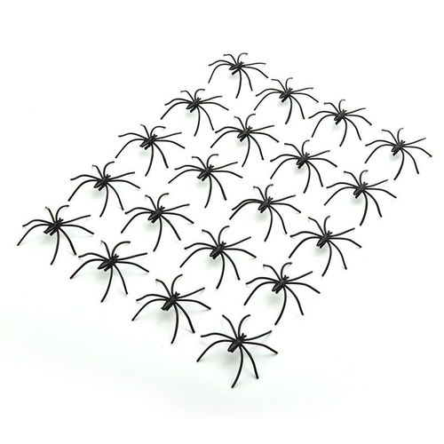 Décoration D'halloween En Plastique Araignée Noire Jouets Joking Joking Accessoires De Décoration Réalistes Fournitures De Festival 20 Pièces
