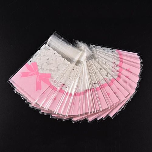 Sachet De Bonbons Sachet De Biscuits Sachet De Bonbons Roses Transparents Fleuri Pour Fête Et Mariage Sachet De Biscuits Pour Pâtisserie Et Gâteaux Sachet D'emballage Pour Cadeau De Noël 100 Pièces