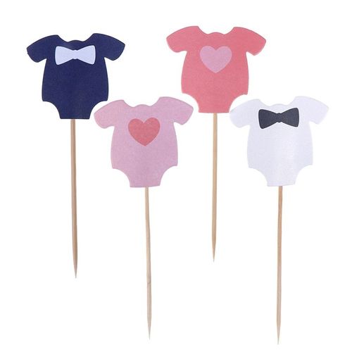 Tissu Pour Bébé Garçon Et Fille 10 Pièces Décoration Pour Gâteau En Papier Avec Révélation Du Genre Pour Fête Prénatale Cupcake