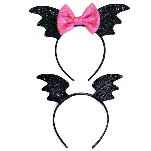 Bandeau De Halloween Accessoires De Cheveux Pour Filles Bandeau Créatif À Paillettes De Chauve-Souris Accessoires De Cheveux Pour Enfants
