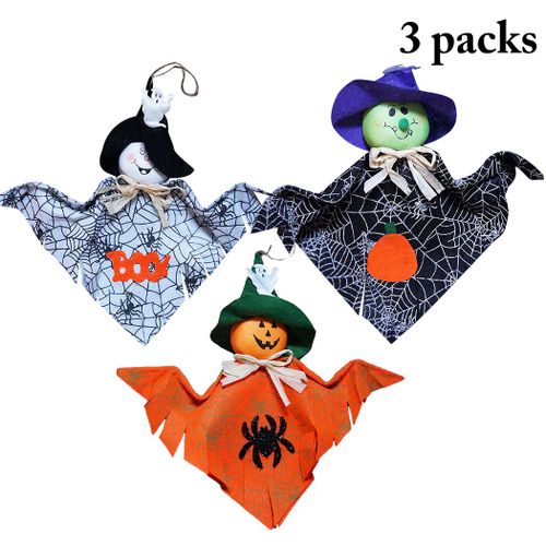 Ornement Suspendu D'halloween 3 Pièces Ornement Mignon Fantôme D'halloween Accessoires D'halloween Décoration De Festival Home Bar Bricolage