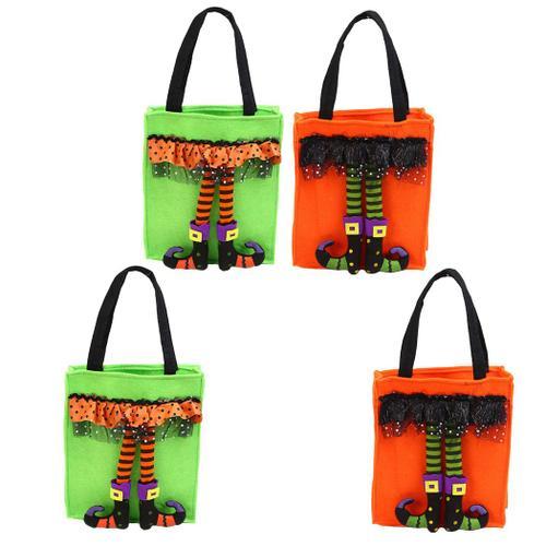 Sac À Bonbons D'halloween Belle Jupe En Dentelle Sac Portable De Tour Ou De Friandise Fourre-Tout Sac Cadeau Fournitures Pour Fête D'halloween