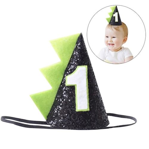 Chapeaux De Couronne Pour Fête D'anniversaire Paillettes Style Dinosaure Chapeau De Réception-Cadeau Pour Bébé 1er Anniversaire Chapeau Cône Décor Pour Bébés Enfants