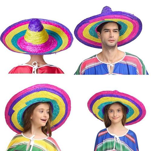 Fournitures Pour Hommes Et Femmes Chapeaux De Paille Décoratifs À Bords Colorés Style Mexicain Pour Enfants Adultes