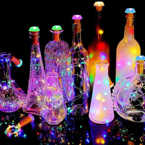 6 Pièces 9led Guirlande Solaire Bouteille De Vin Lumières Solaire Liège Fée Lumières Noël Lumière Cuivre Guirlande Fil Chaîne